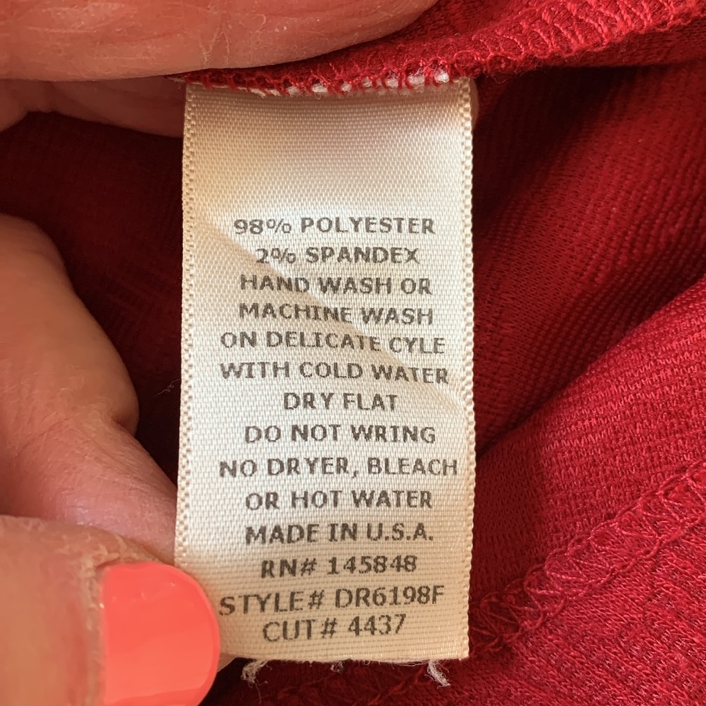 Dina Be Red Damask Midi A-line Sleeveless Cocktail Dress EUC - Picture 8 of 8